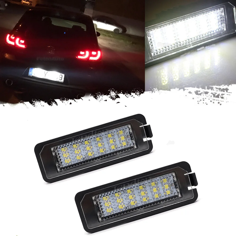 Per Volkswagen Golf 4 6 Polo Phaeton Rabbit Passat Cc Luce Targa Auto 2 Pezzi Luce Targa Led Bianca