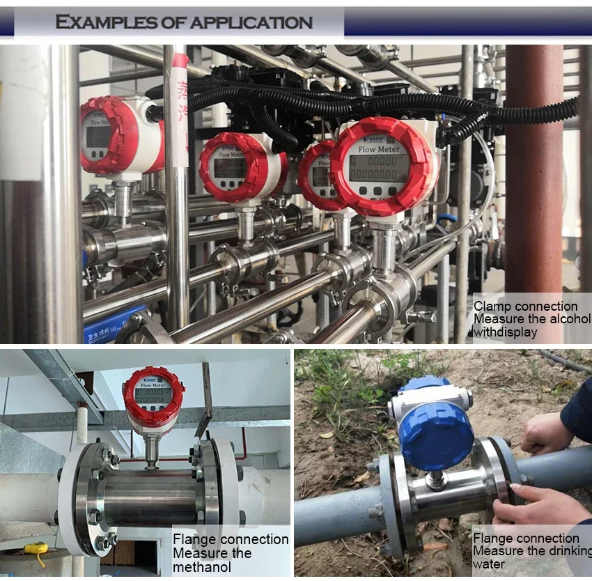 Flange Connection 304 SS Turbine Flow Sensor Water Fuel Oil Diesel Flowmeter Pu