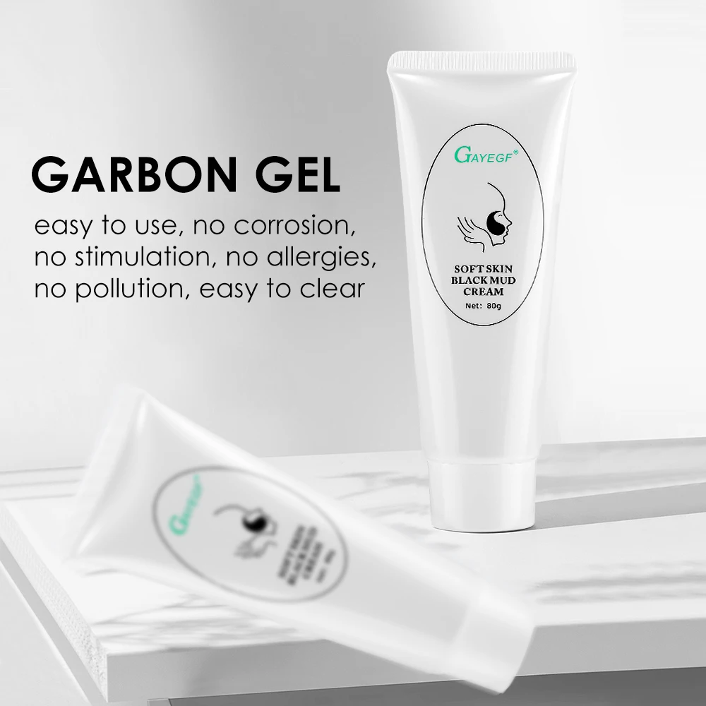 80g Facial Carbon Gel Skin Deep Cleansing Moisturizing Black Mask Pore Shrinking Oil Control Active Nano Toner Face Care Tool