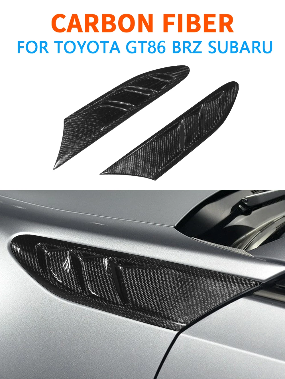 Doors Fender Leaf Board Tuyere Dry Carbon Fiber Cover Trim For Toyota Subaru GT86 BRZ 2012-2019 Exterior Decoration Refit Parts