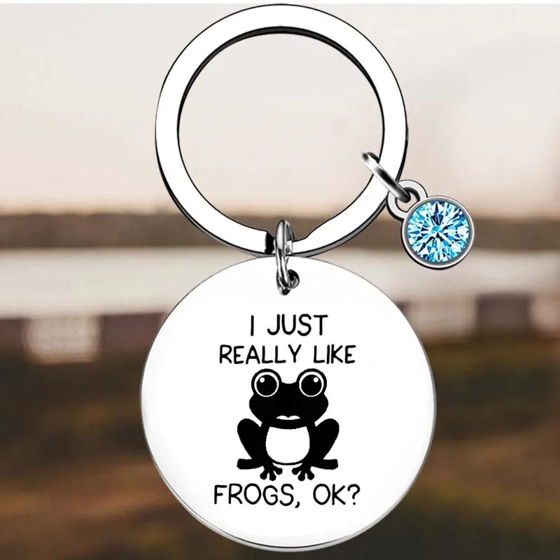 

New Frog Lover Key Chain Ring Animal Lover Gift keychains pendant animal frog Gift