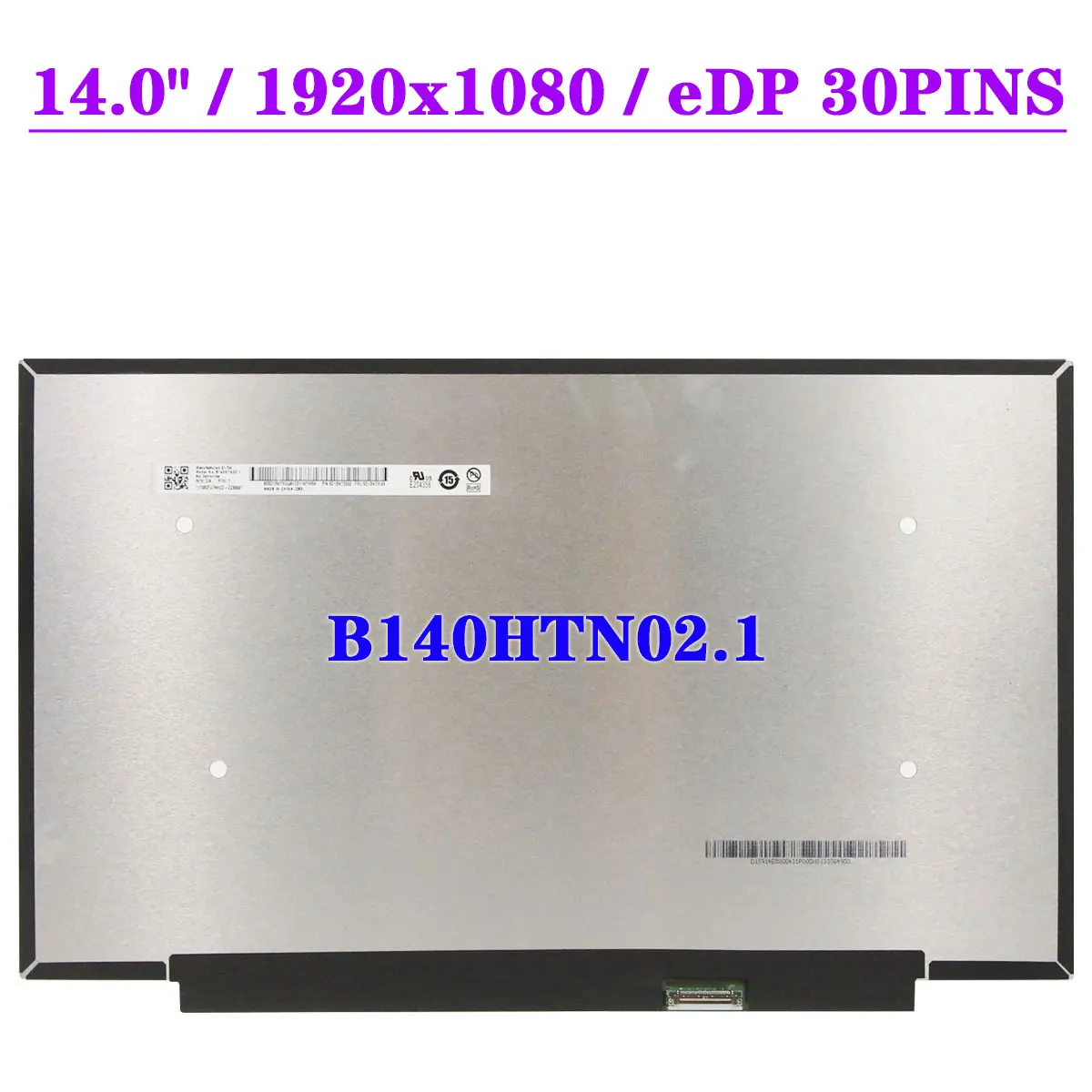 B140HTN01.E 14" Laptop Led Lcd Screen 1920x1080 FHD 30 Pin - Foto 3