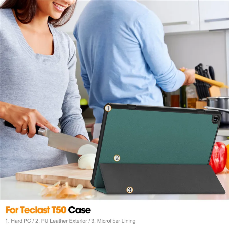 Coque For Teclast T50 Tablet Fold PU Leather Protective Hard PC Tablet Case For Teclast M40 Plus P40HD P30S T 50 Smart Cover_voghion.com