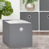 Collapsible Fabric Cube Storage Bins (10.5" x 10.5"), 4 Pack, Grey Flannel 2