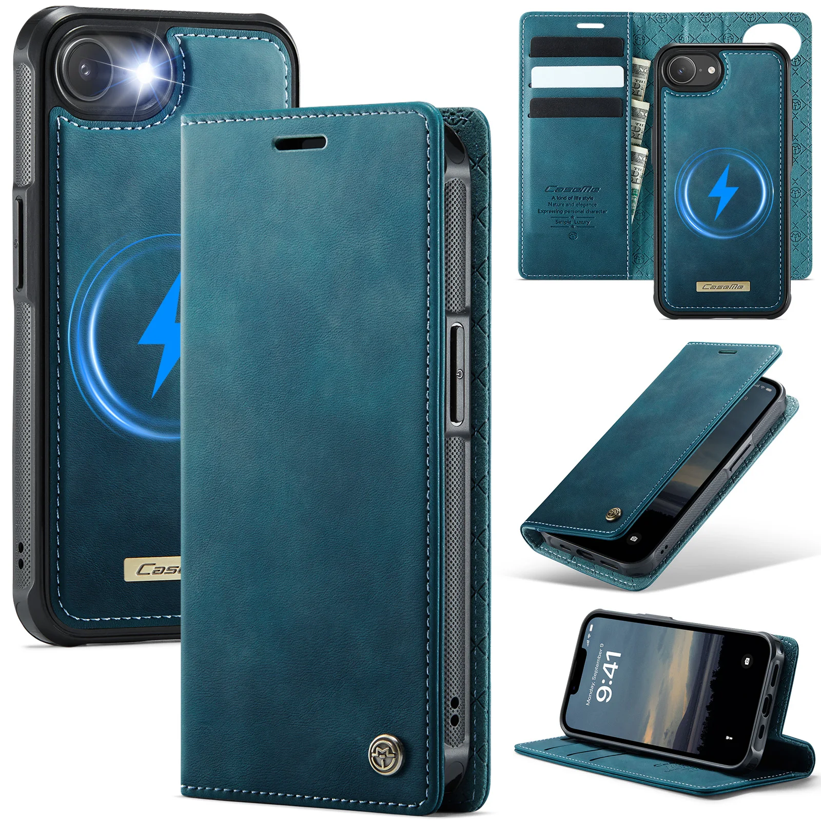 Premium Faux Leather Flip RFID Protective Phone Case with Magnetic Card Function
