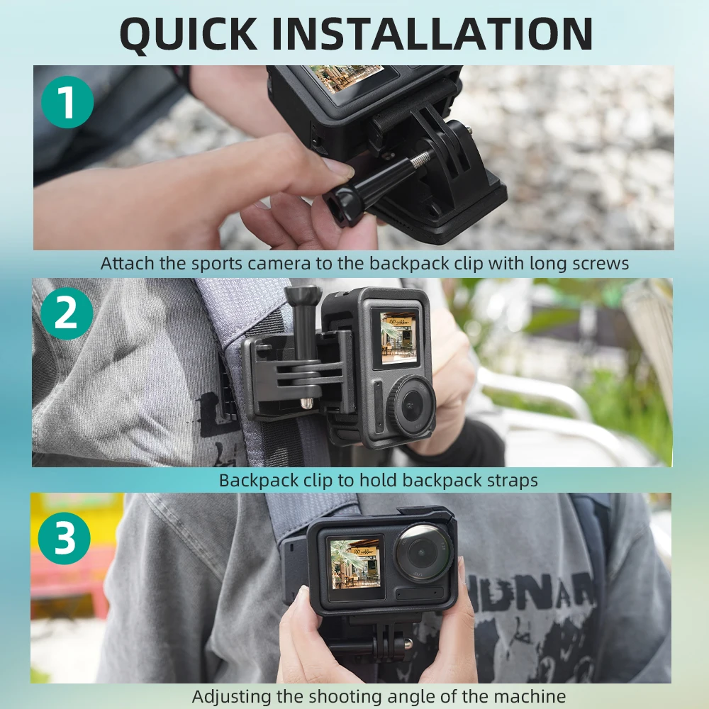 Clip magnétique pour sac à dos GoPro Action3/4 Pocket3 360