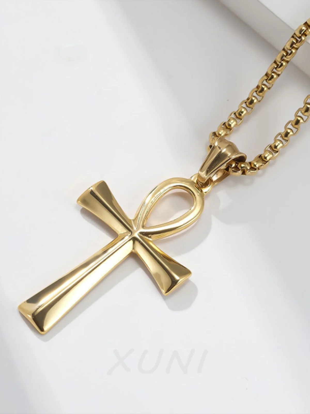

Game Duel Monsters Ancient Egypt Ankh Cross Necklace S925 Silver Pendants Sweater Chain Accessories Jewelry Gifts For Men
