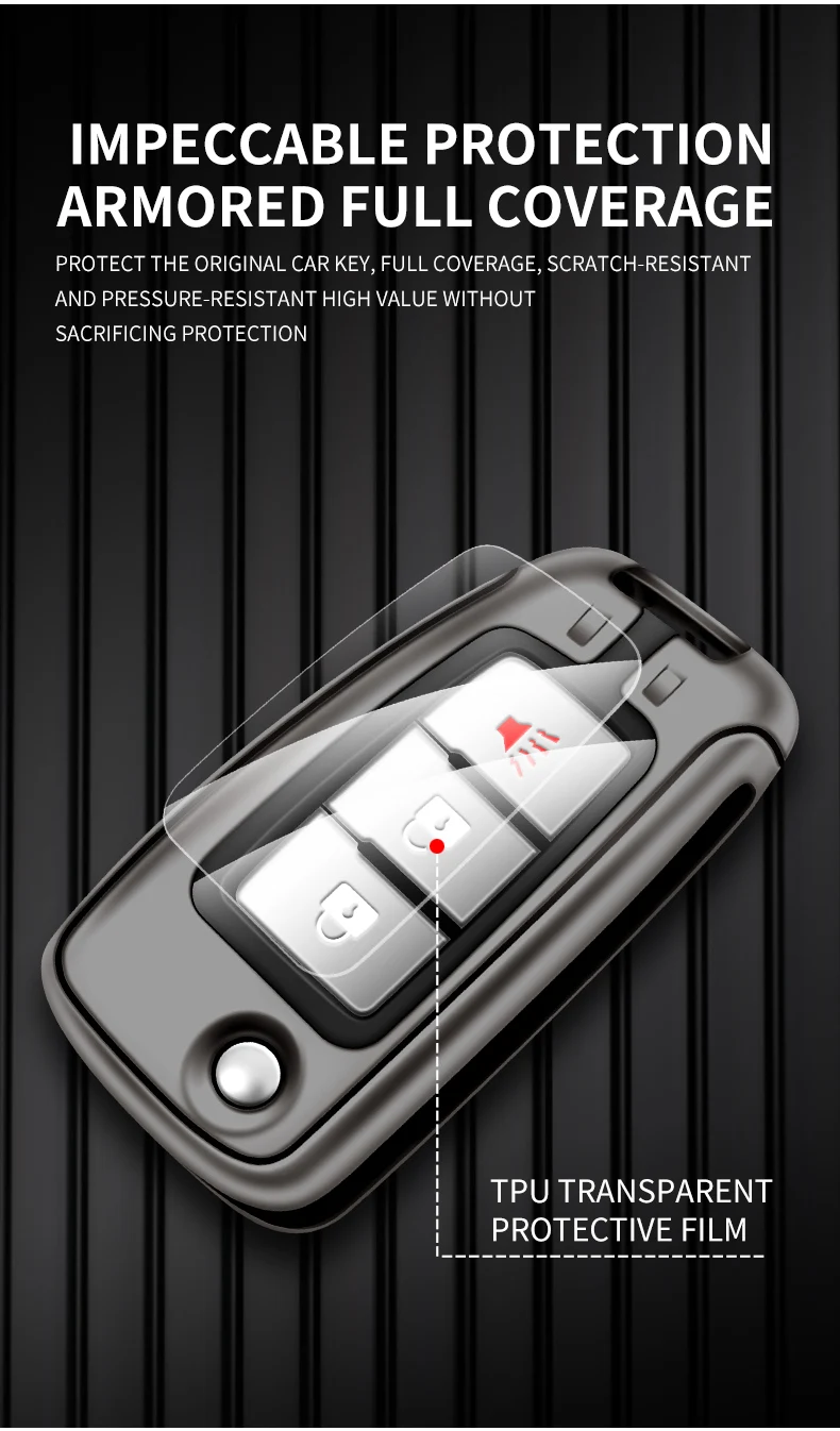 Custodia per chiave a scatto per auto in pelle di metallo Shell per Nissan Qashqai J11 X-trail Murano MAXIMA ALTIMA Juke Protector Fob accessori - S3e16f2e888394b0fa1b1ae9d3dd1501dU