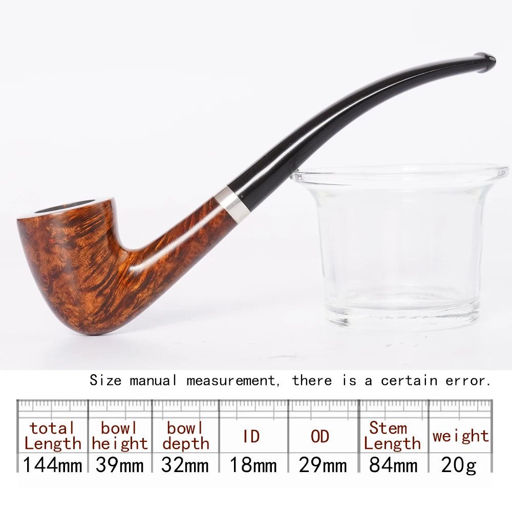 MUXIANG handmade briar tobacco pipe rainbow color pipe straight handle billiard beginner vulcanized rubber mouth