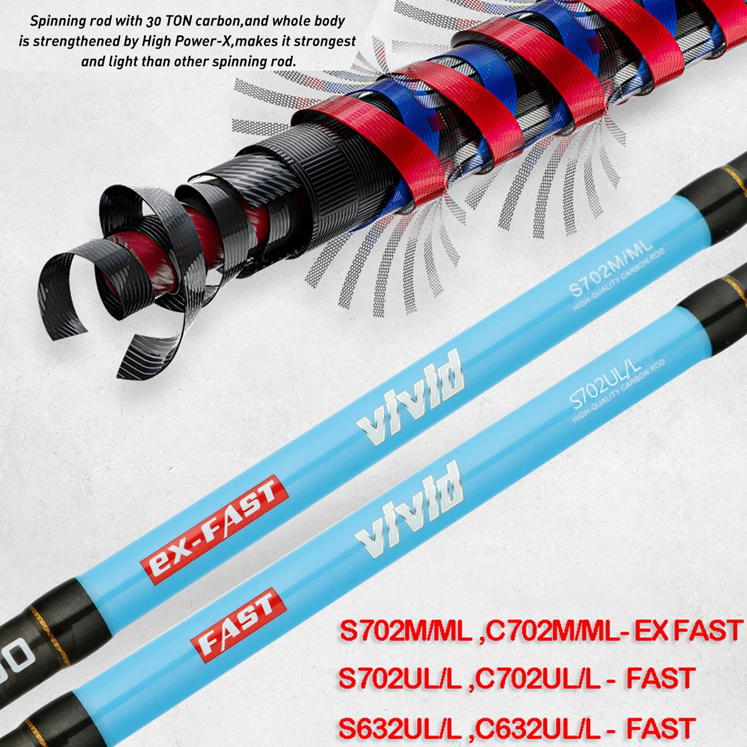 Johncoo Vivid 1.92m 2.1m Ajing Ultralight Fast Spinning Rod Ul/l M/ml 2  Section Trout Rod Carbon Baitcasting Fishing Rod - Fishing Rods - AliExpress