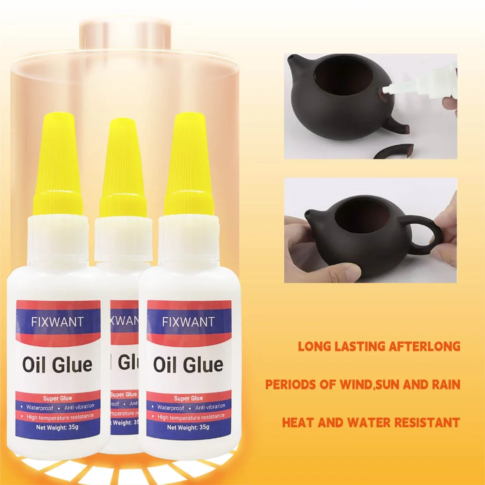 Super Glue High Strength Oily Universal Cyanoacrylate Instant Adhesive for PVC Plactis Ceramic Metal Glass Wood and More