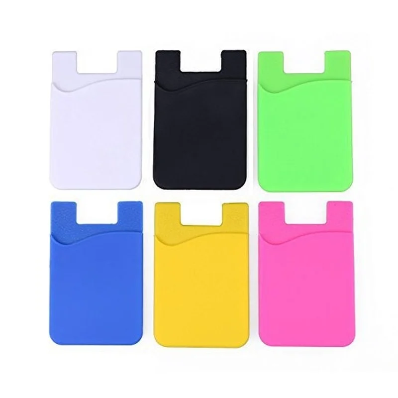 Silicone Mobile Phone Back Pocket Women Men Card Holder Case Soft Elastic Non-slip Cell Phone Stick Adhesive Card Holder Wallet