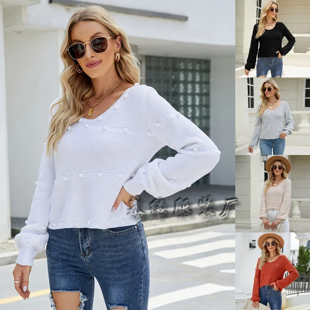 

Cardigan Crop Top Sweater New Women's Knit Sweater Cardigan Autumn and Winter Round Neck Short Wool Women's Jacket Keep Warm