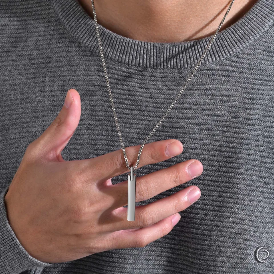 Minimalist Vertical Bar Pendant Necklace - Stainless Steel Simple Bar Necklace For Women, Multiple Lengths & Colors - View #10