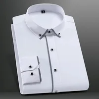 Trim Pure White Shirt for Men's Suits Business Casual Undershirt Long-Sleeved Shirt for Spring/autumn Business Slim Fit Shirts