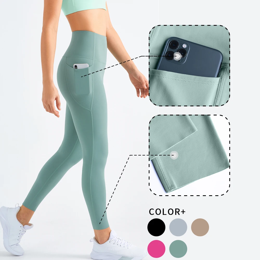 

WISRUNING 2-side Pockets Yoga Leggings for Fitness Push Up Sports Tights for Women High Waist Workout Sportswear for Gym Outfit