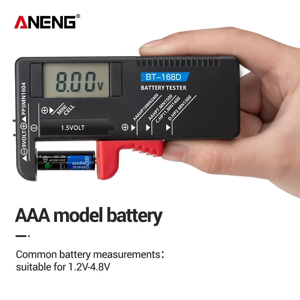 디지털 배터리 테스터 ANENG BT-168/ BT-168D 용량 확인 충전 표시기 배터리 DIY 전자 테스트 장비 도구