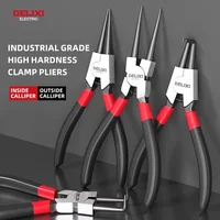DELIXI ELECTRIC 5-Inch Internal/External Circlip Pliers with Non-Slip Handle Design, for Rings, Hoses, and Gasket Removal