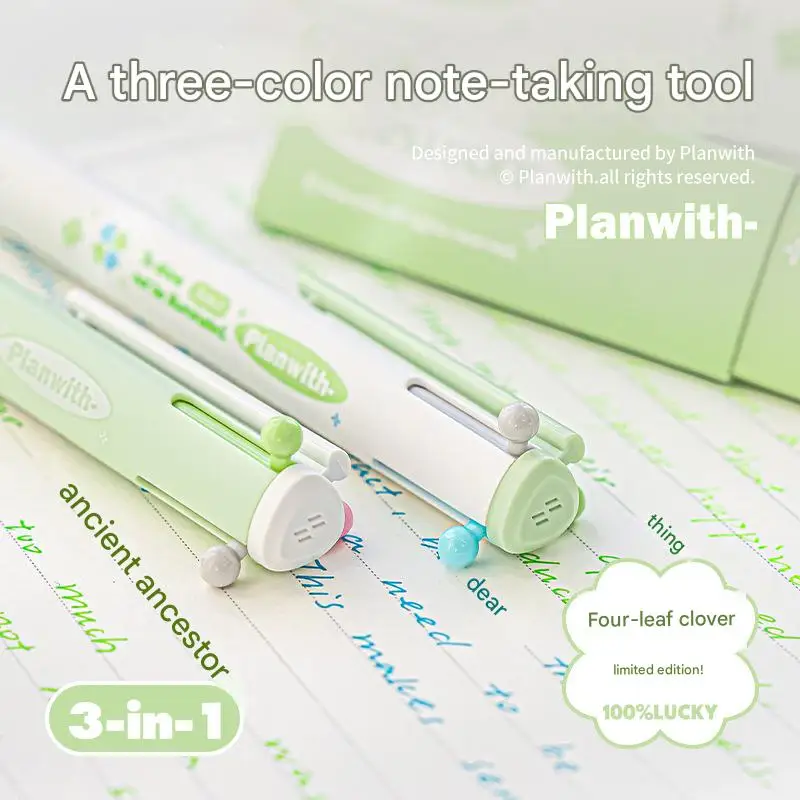Planwith Multi Color Pen in One Barrel, 0.5mm Retractable Multipurpose Stationery, Students Doctors Nurse Premium Writing Tools 2