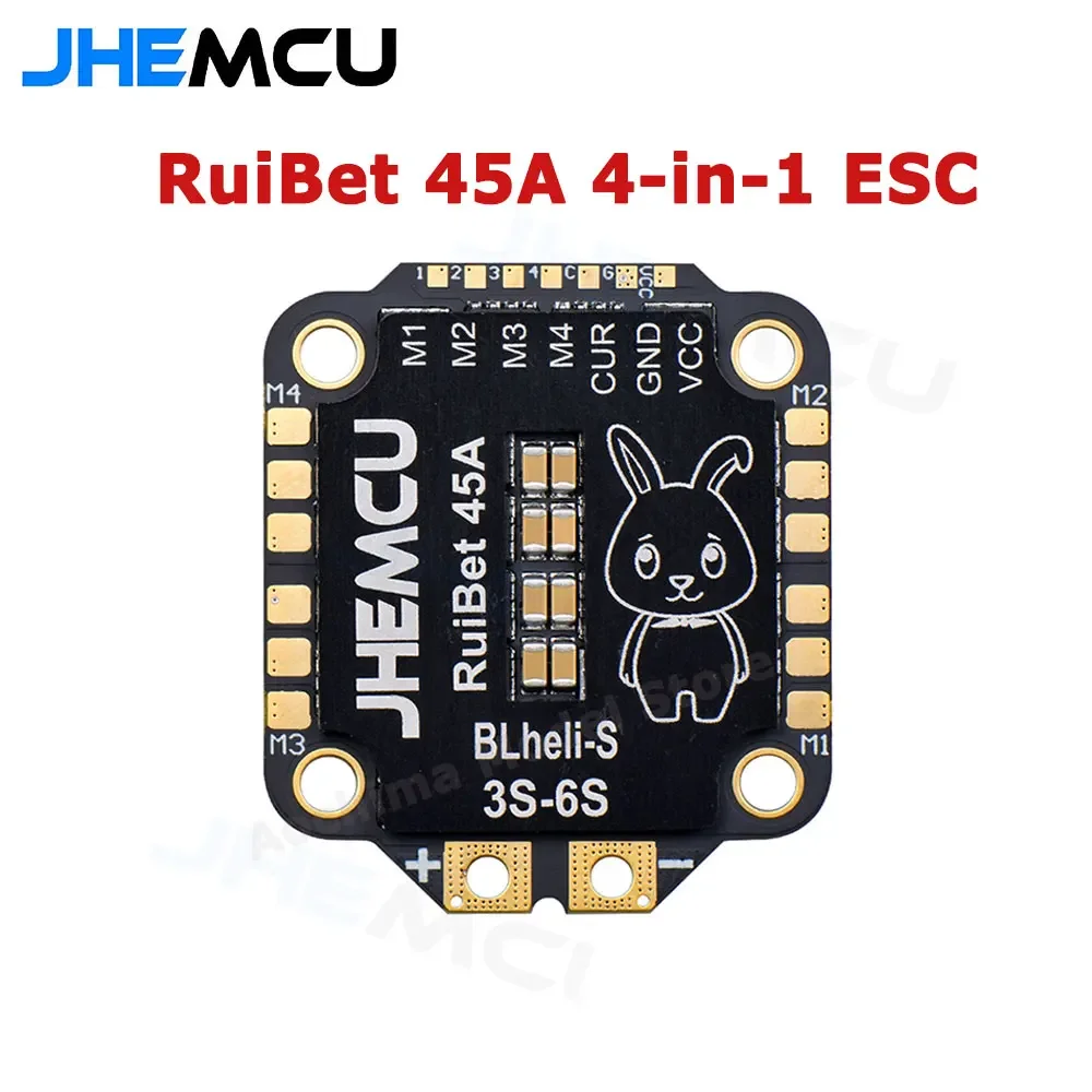 

JHEMCU RuiBet 45A/55A blheli _ S Dshot600 3-6S Бесщеточный 4 в 1 ESC 30x30 мм для FPV контроллера свободного полета, комплектующие «сделай сам»