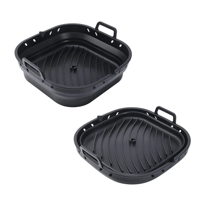 Silicone Air Fryer Liners air fryer liners air fryer baking tray air fryer accessories air fryer basket air fryer silicone tray Square Reusable Silicone Basket Easy to Clean for 5.8 to 8 Qt Fryer Baking Tray