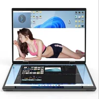 Intel N100 CPU Dual Screen Laptop 14"+14 " 2K Touch Screen Notebook 32GB 360 Degree Flip Metal Case 2 in 1 Laptop Computer 1