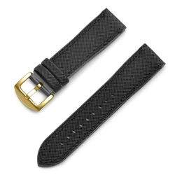 Versatile Canvas Nylon Waterproof Watch Strap - Sport & Business Style - 22mm (Black - Gold)
