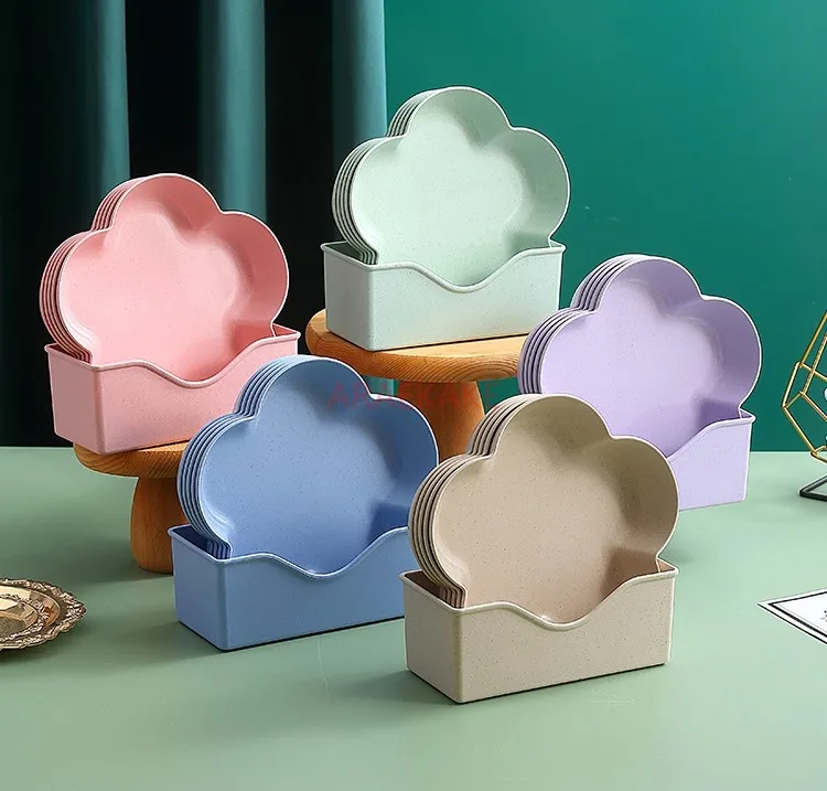 Flower shaped fruit plate, home living room snack plate, candy front desk snack placement plate
