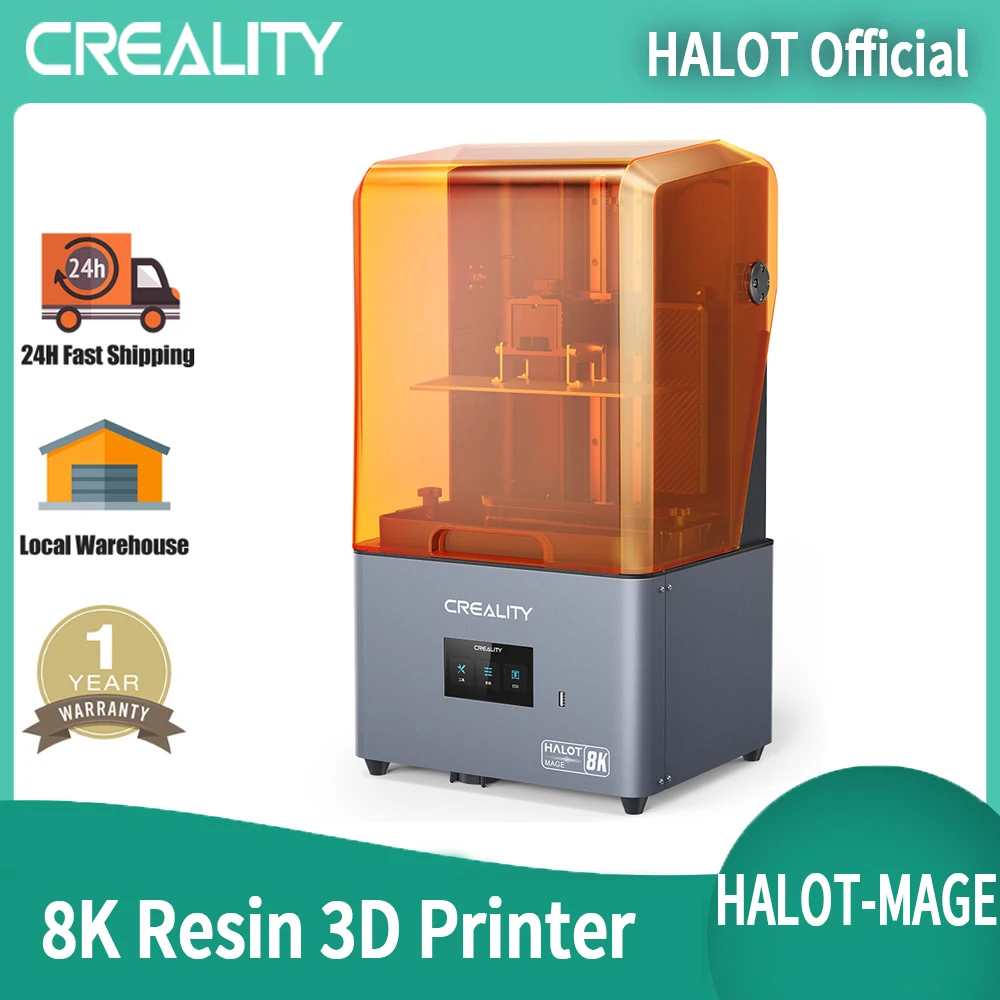 Creality Halot-Mage 8K 수지 3D 프린터, 10.3 인치 단색 LCD 스크린, UV 수지 광경화, Z축 이중 선형 레일 수지 프린터