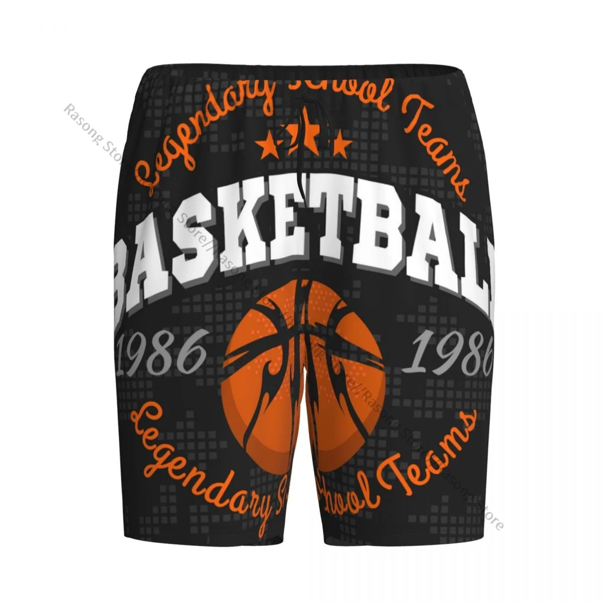 

Men's Short Pajamas Pants for Sleeping Basketball Emblem Loose Button Pants