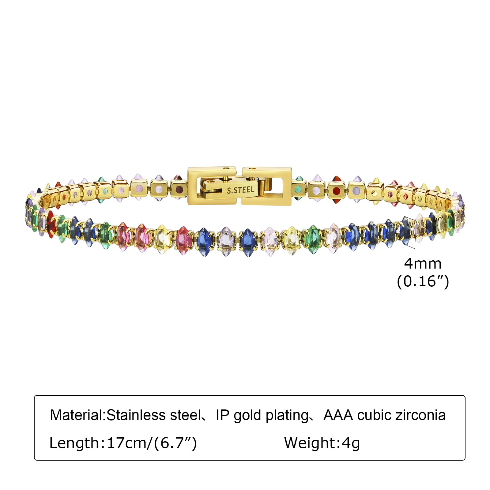 FANCIBAND Tennis Bracciale Tennis Donna Acciaio Inox e Zircone, Bracciali Donna Motivazionali Regalo Zia Collega Regali Amica Nonna Mamma e Figlia
