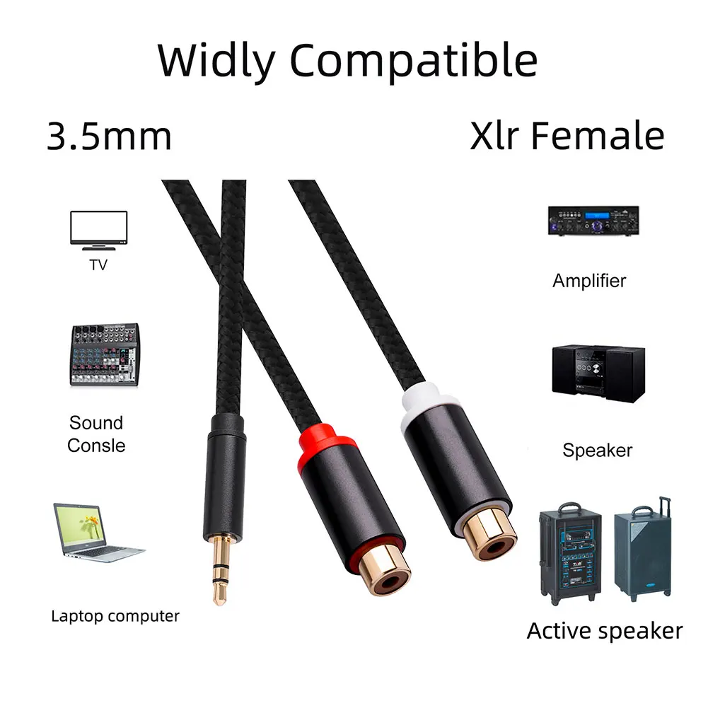 Mm Iphone To Rca Plug Male To 2RCA Female Jack Stereo AUX Audio