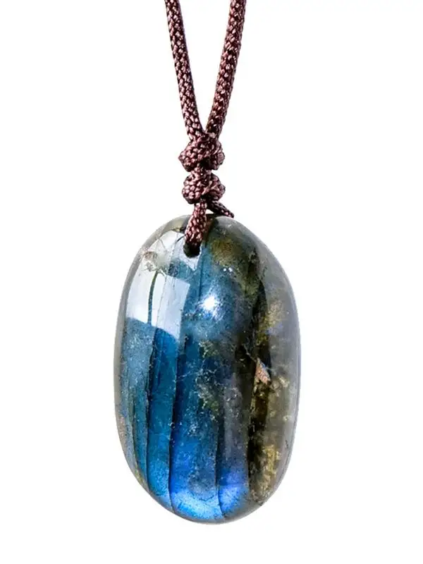 Ciondolo Labradorite Blu Naturale Donna Goccia D'Acqua Collana Labradorite Luce Blu Gioielli Con Perline Di Pietre Preziose Blu Naturale