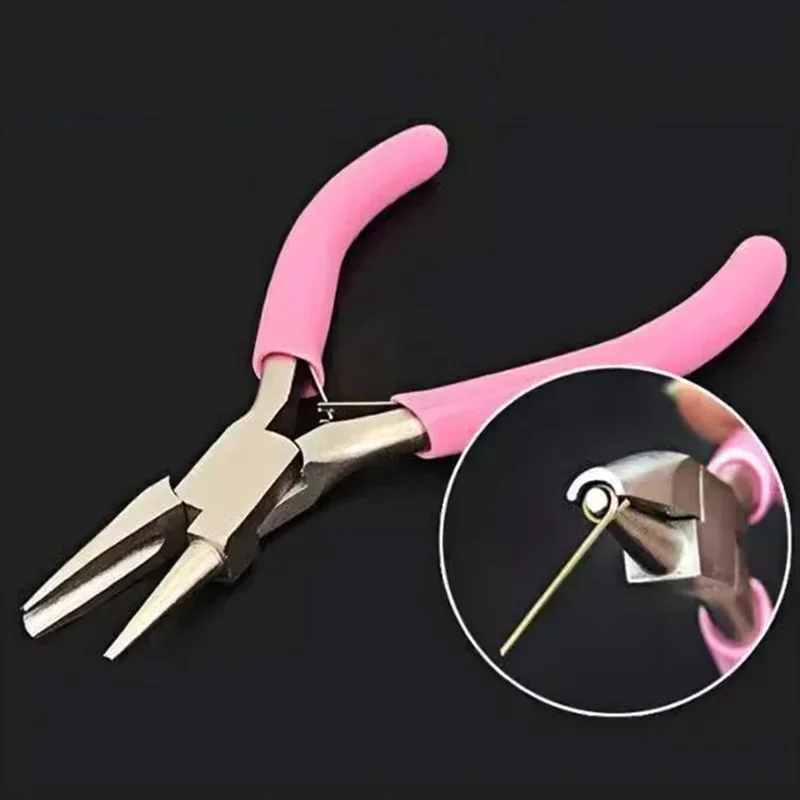 Needle Pliers DIY Hand Accessories Tools 5 Inch Mini Pliers Wire Winding Pliers Jewelry Pliers Half Groove and Half Round Mouth