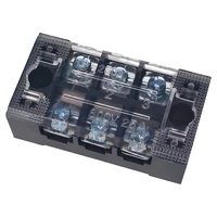 1PCS TB2503 Dual Row Thick Copper Screw Terminal Block Flame Retardant Grounding Strip Wire Connector Durable 600V 25A 3