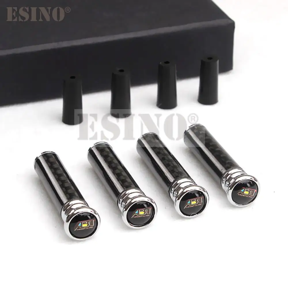 4 X Real Carbon Fiber Car Bolt Interior Door Lock Button Vite Manopola Pin Caps Covers Pin Caps Trim Per Abt Sportline