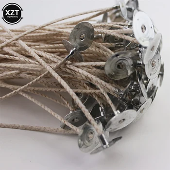 Bougies à noyau de soja en pur coton, blanc et marron, mèches sans fumée, 2mm et 20cm, fournitures pour la fabrication de bougies, accessoires, 100 pièces/sac 1