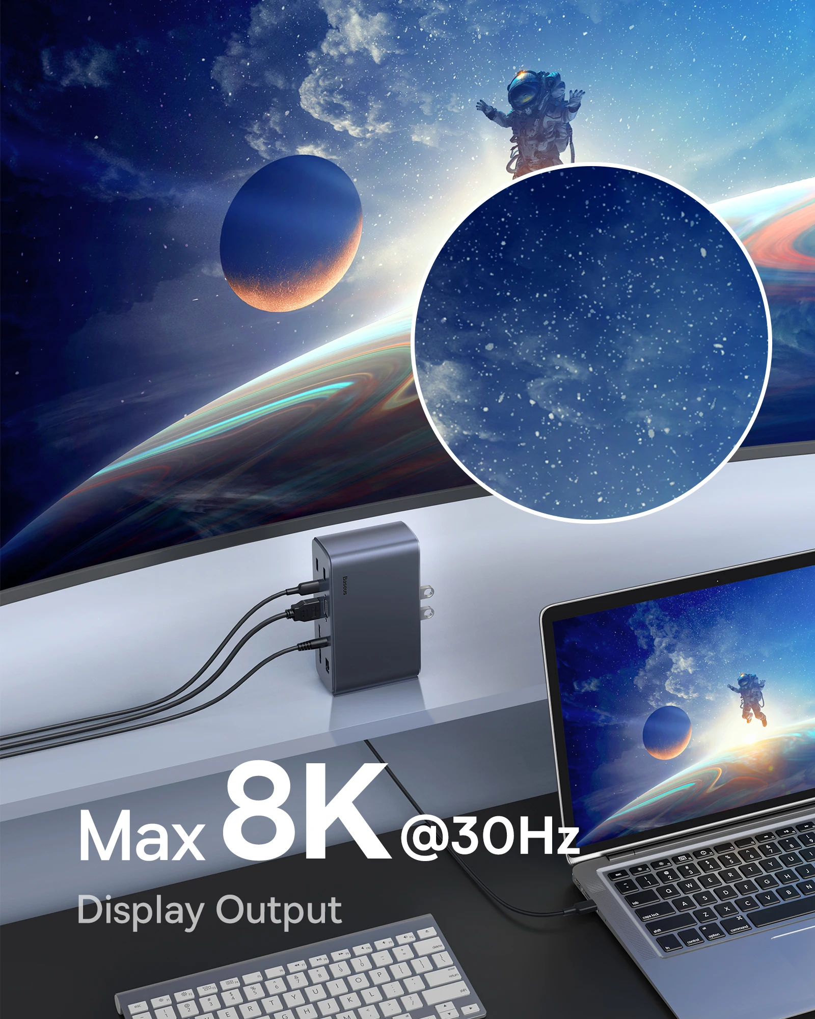 Baseus Docking Station USB-C Hub to HDMI 8K@30Hz DP Four