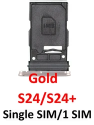 Black SIM Card Tray Holder for Samsung Galaxy S Series - New Housing Chip Slot for Single/Dual SIM (Gold Single SIM)