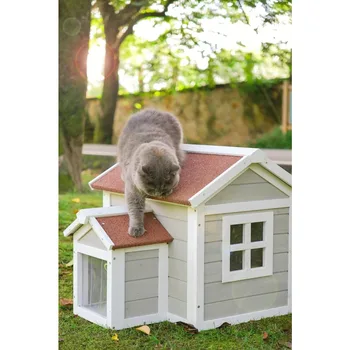 House for Cats Bed Cat House Outdoor for Winter Cat Enclosure Weatherproof for Feral Cats With Openable Roof Pet Products Kennel 2