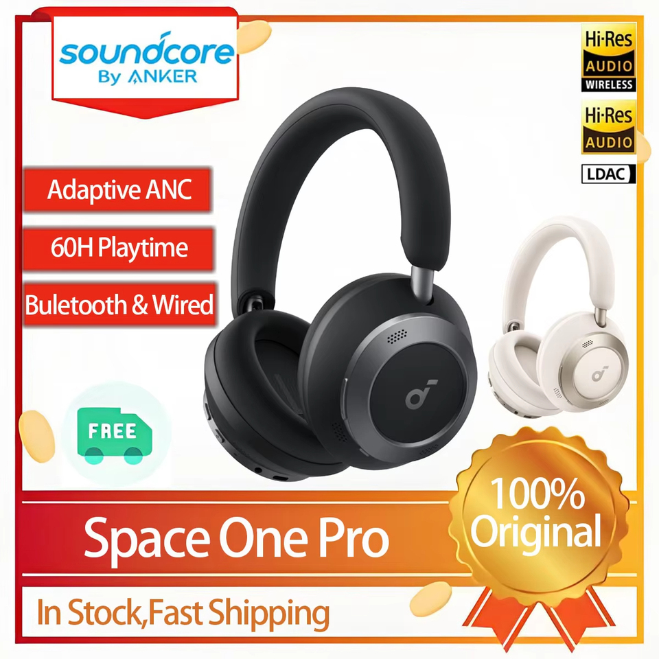 Original New Anker Soundcore Space One Pro Headphone Hi-Res LDAC Wireless Bluetooth Gaming Headset Super Fast Charge.in stock