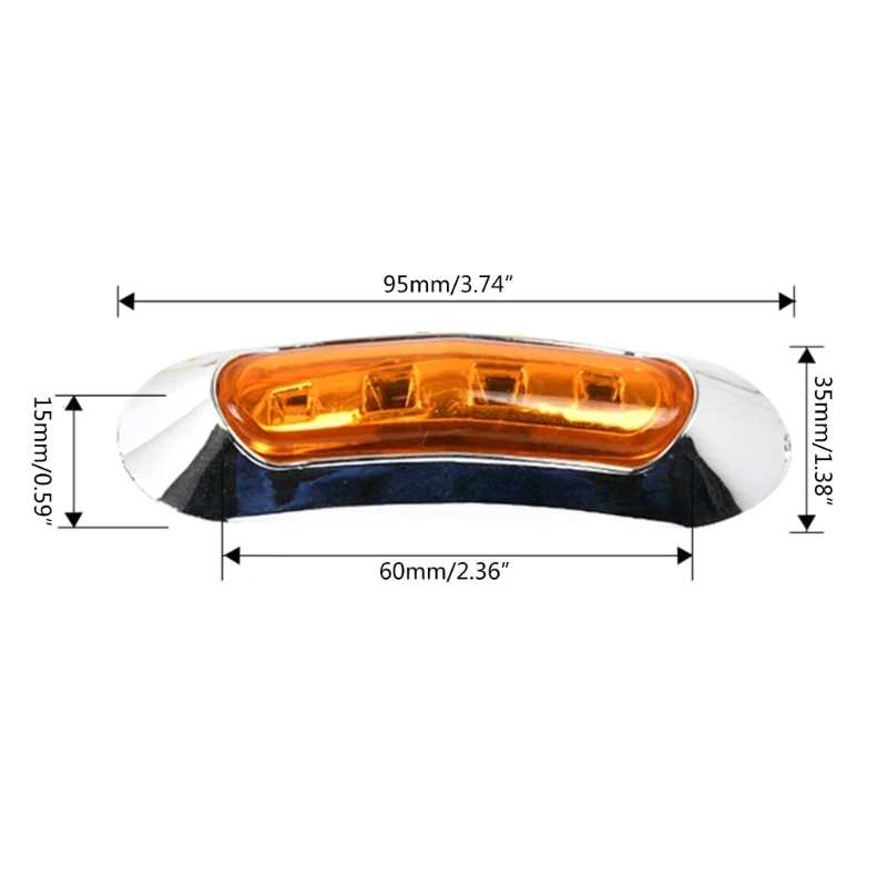 X7JF 4 Led Truck Trailer Light Front Rear LED Side Marker Lights Clearance Indicator Lamp Waterproof LED Marker Light