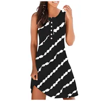 Summer Dress Women Casual Fashion Print Keyhole Neckline Sleeveless A-line Sexy Mini Dresses for women 2022 Beach Sundress - Image 5