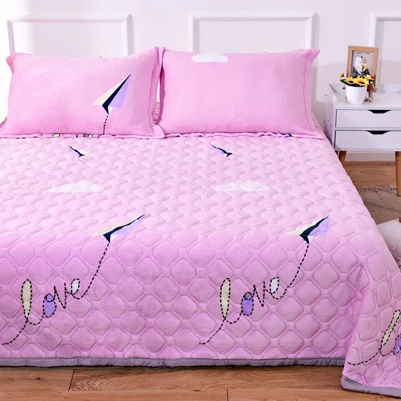 Coral Fleece Blanket, Student Dormitory Bed Cover, Warm, Student, Office Nap Sheet, Single Piece Flannel, Winter, 1Pc