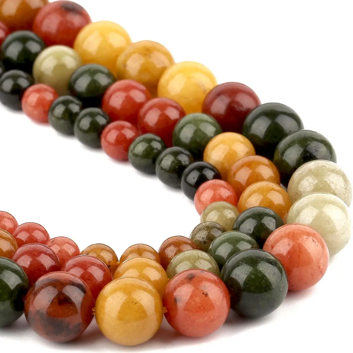 NaturalAlashanAgateStoneBeadsColorfulRoundLooseSpacerBeadsFor