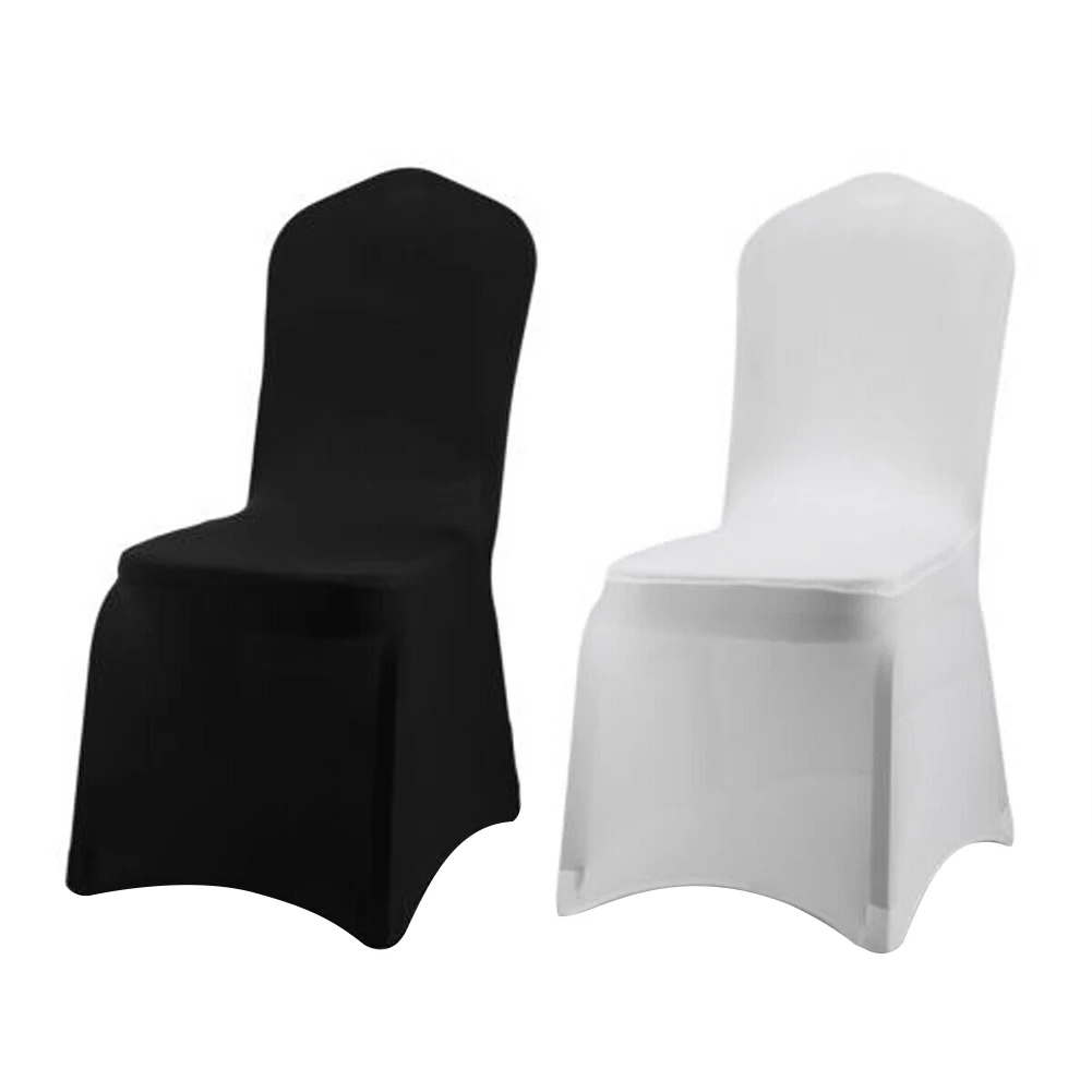 Description Picture 4 of item2025 New Year Decor Chair Cover Solid Color Wedding Party Spandex Elastic Dustproof Chaircase Banquet Stretch Slipcover 1Pcs
