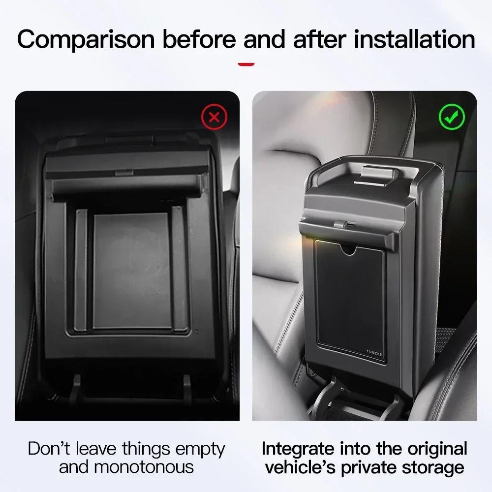 Magnetic Center Console Hidden Storage Box For Car Interior