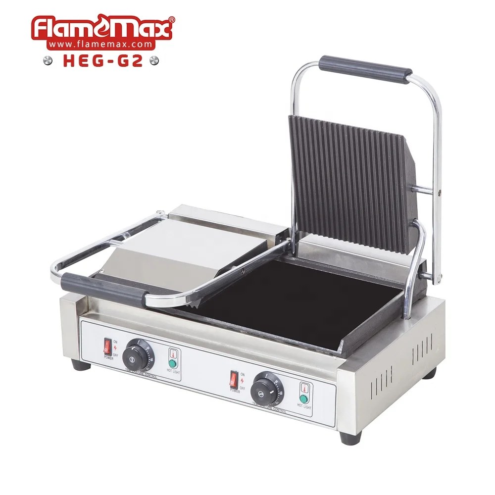 HEG-G33 Commercial Manual Sandwich Grill, Non-Stick Sandwich Maker with 6 Months Warranty