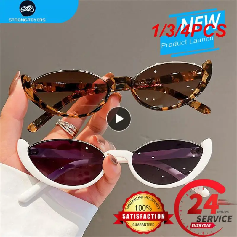 

1/3/4PCS New Small Cat Eye Sunglasses Women Men Trendy Vintage Shades Eyewear Fashion Driving Cycling Sunglasses Half-frame Sun