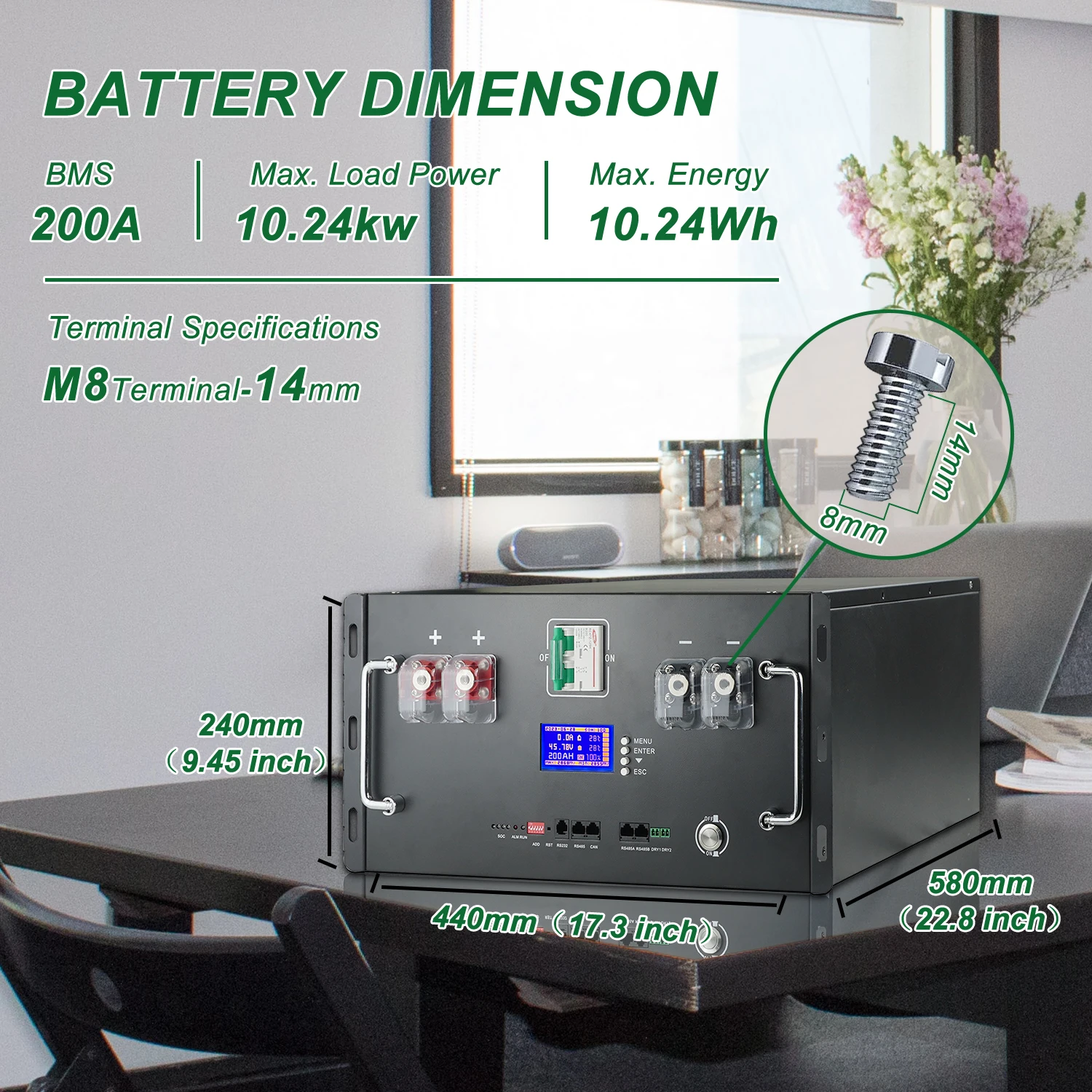 LiFePO4 Battery 48V 200Ah 10Kwh 16S BMS 51.2V 100Ah 120Ah 300Ah Lithium Battery Pack 6000+ Cycles CAN RS485 For Solar EU STOCK 2